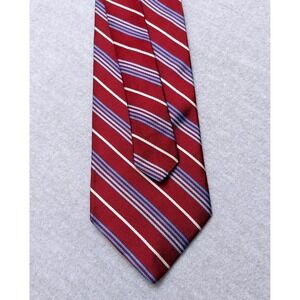 Vtg Brooks Brothers Makers Repp Tie 59" Silk Burgundy Striped Classic Preppy USA